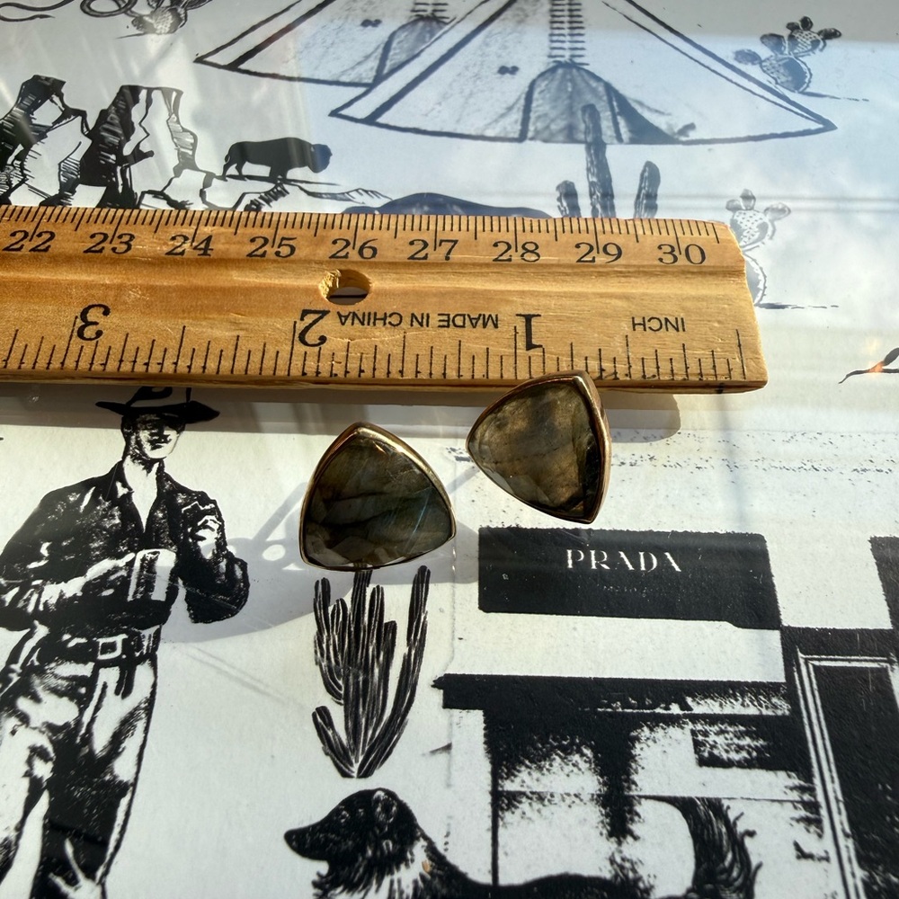 Elegant Triangular Labradorite Earrings - image 1